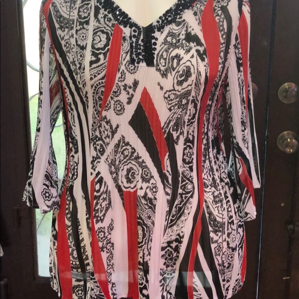 Sequin v neck top